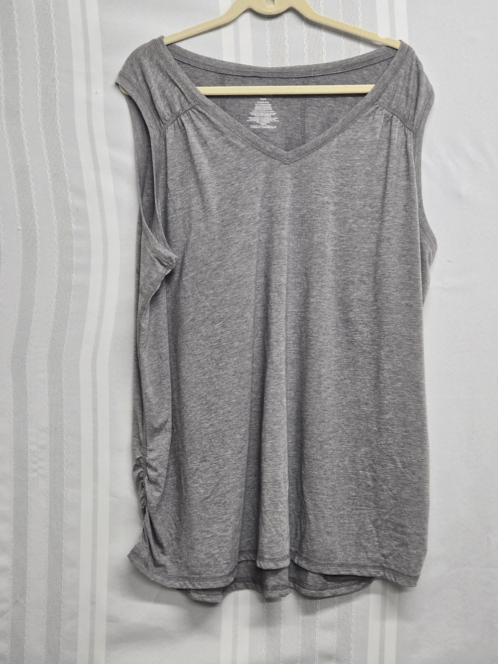 DANSKIN NOW Women’s Gray V-Neck Sleeveless Top PLUS SIZE 4X